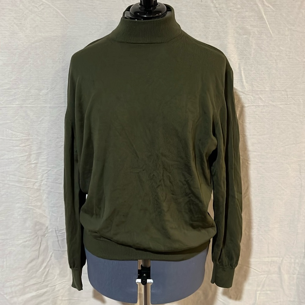 100% wool pullover mock neck sweater